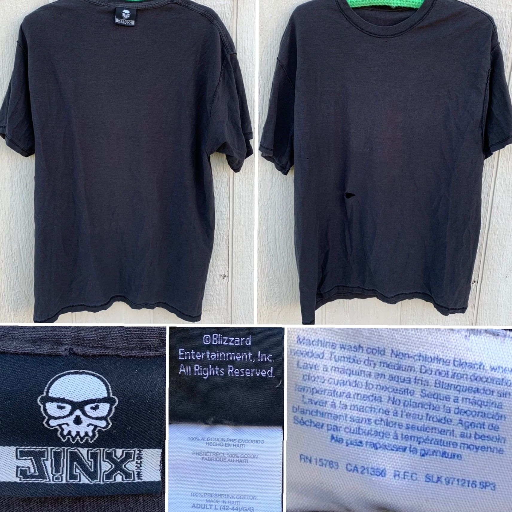 Vintage VINTAGE Jinx Blizzard Entertainment Inc T-Shirt Unisex Adults Short Sleeve Crew Neck Black Cotton 42-44 Graphic Print Size L Mens Women Girls Boys Size US L / EU 52-54 / 3 - 5 Thumbnail