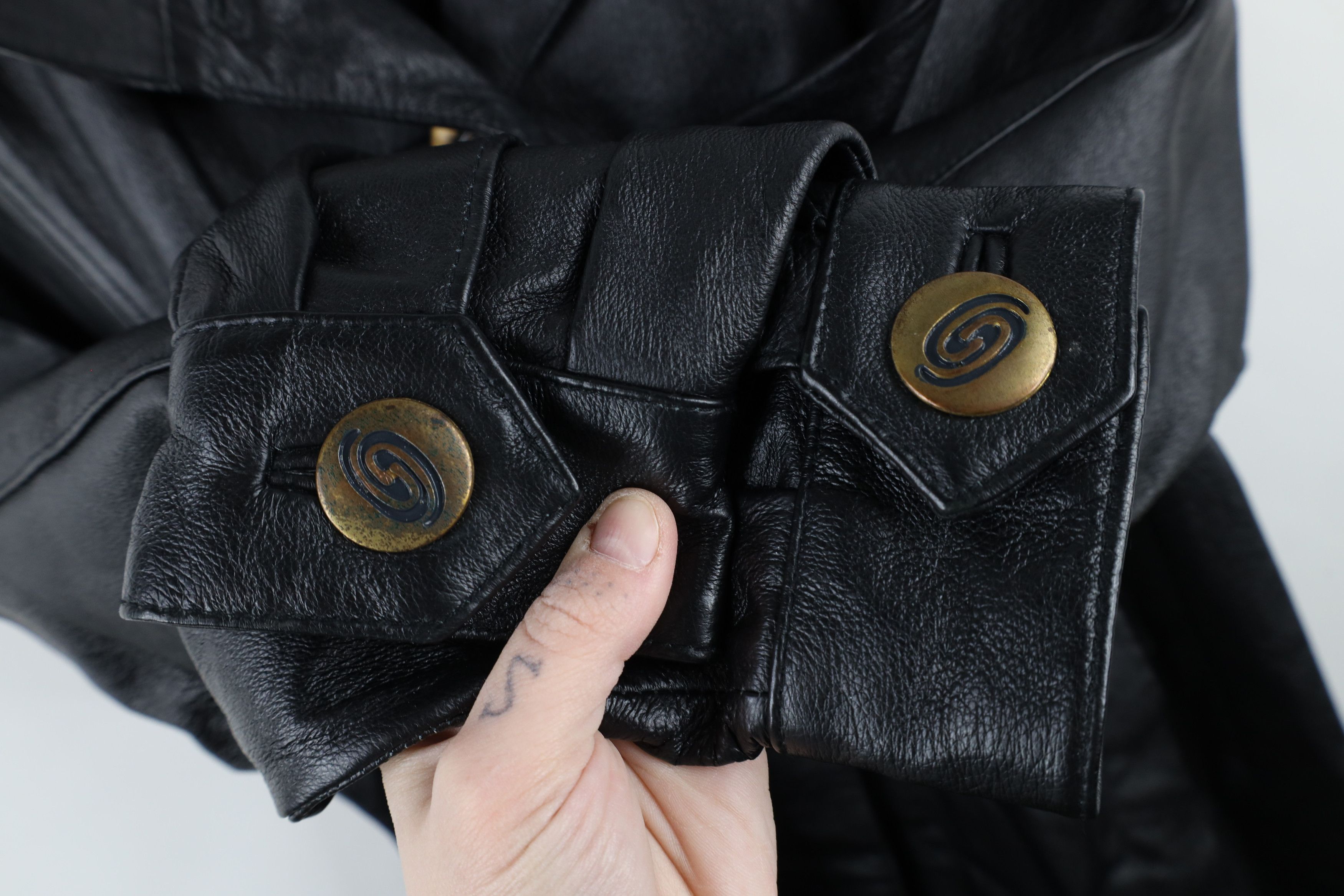 Vintage Vintage 90s Streetwear Goth Leather Trench Coat Black Size M / US 6-8 / IT 42-44 - 5 Thumbnail