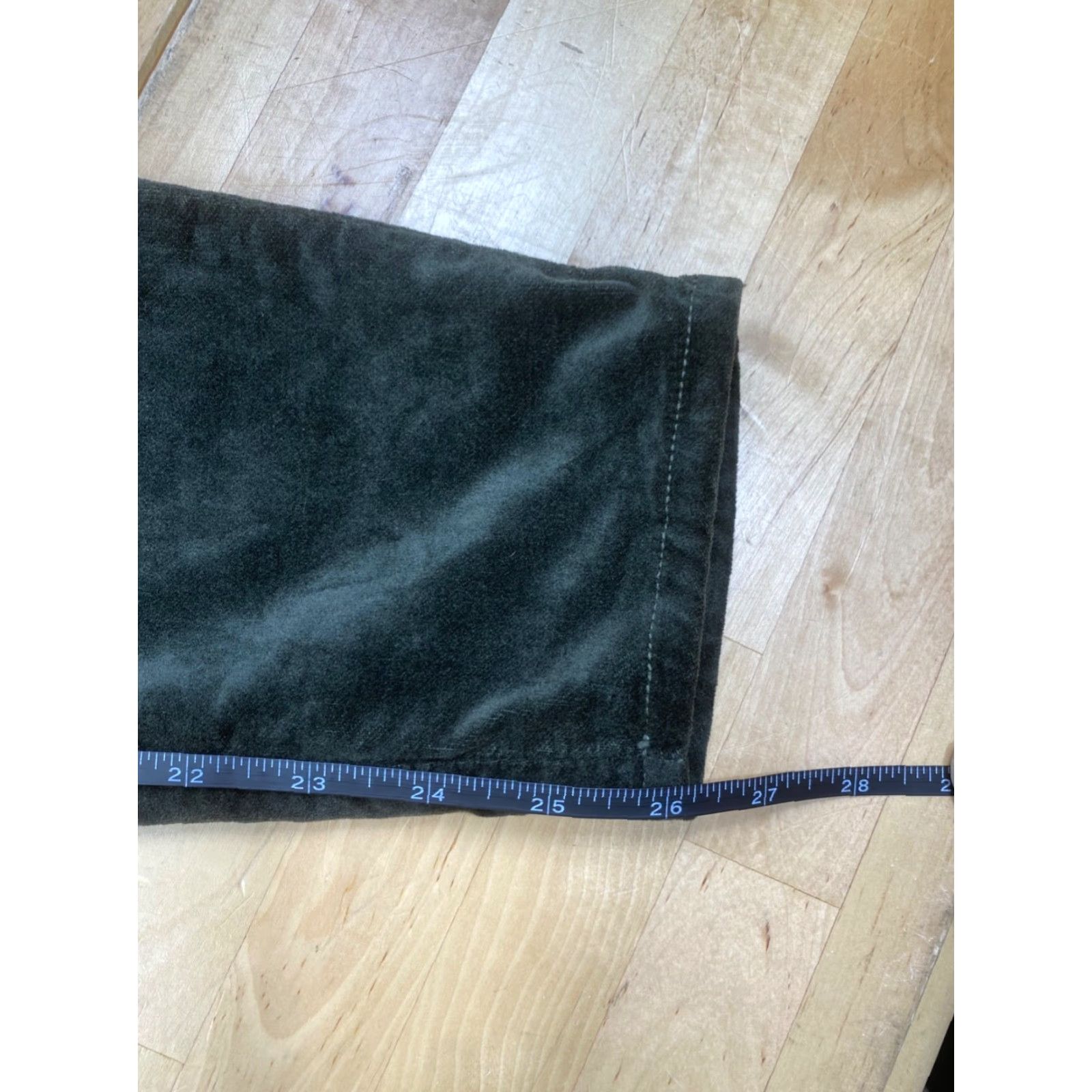 L'AGENCE VINTAGE L'Agence Velvet Pants Women 25 Dark Green Skinny Casual Slim Pockets Stretch Ankle Womens Size 42" / US 20 - 7 Thumbnail