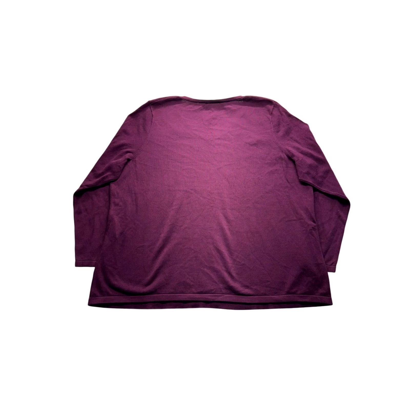 Talbots VINTAGE? Women’s Talbots Sweater BNWT Cable Knit 100% Cotton Pullover Purple 3X Women’s Girls Mens? Size XXL / US 16-18 / IT 52-54 - 2 Thumbnail