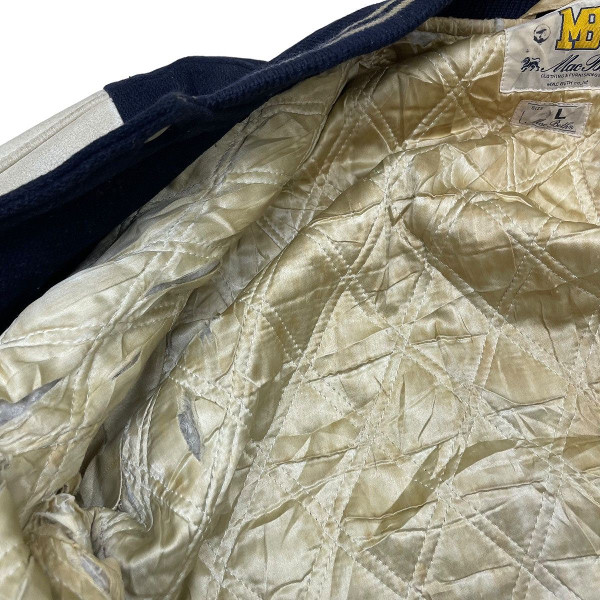 Macbeth × Vintage Vintage Trashed Varsity MacBeth Letterman Jacket Size US M / EU 48-50 / 2 - 5 Thumbnail