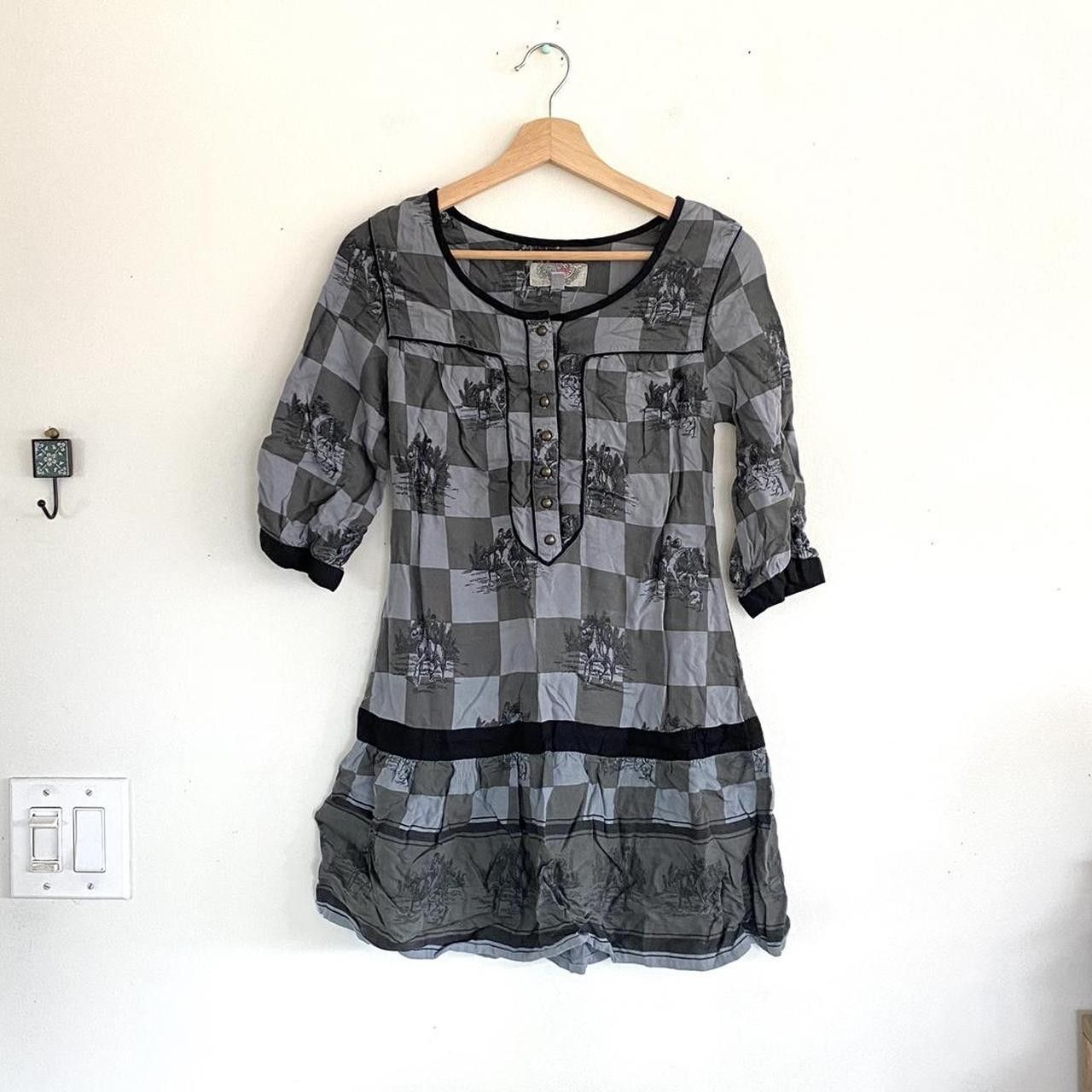 Vintage ECOTE GREY BLACK MINI DRESS WOMENS SIZE XS Size XS / US 0-2 / IT 36-38 - 2 Thumbnail