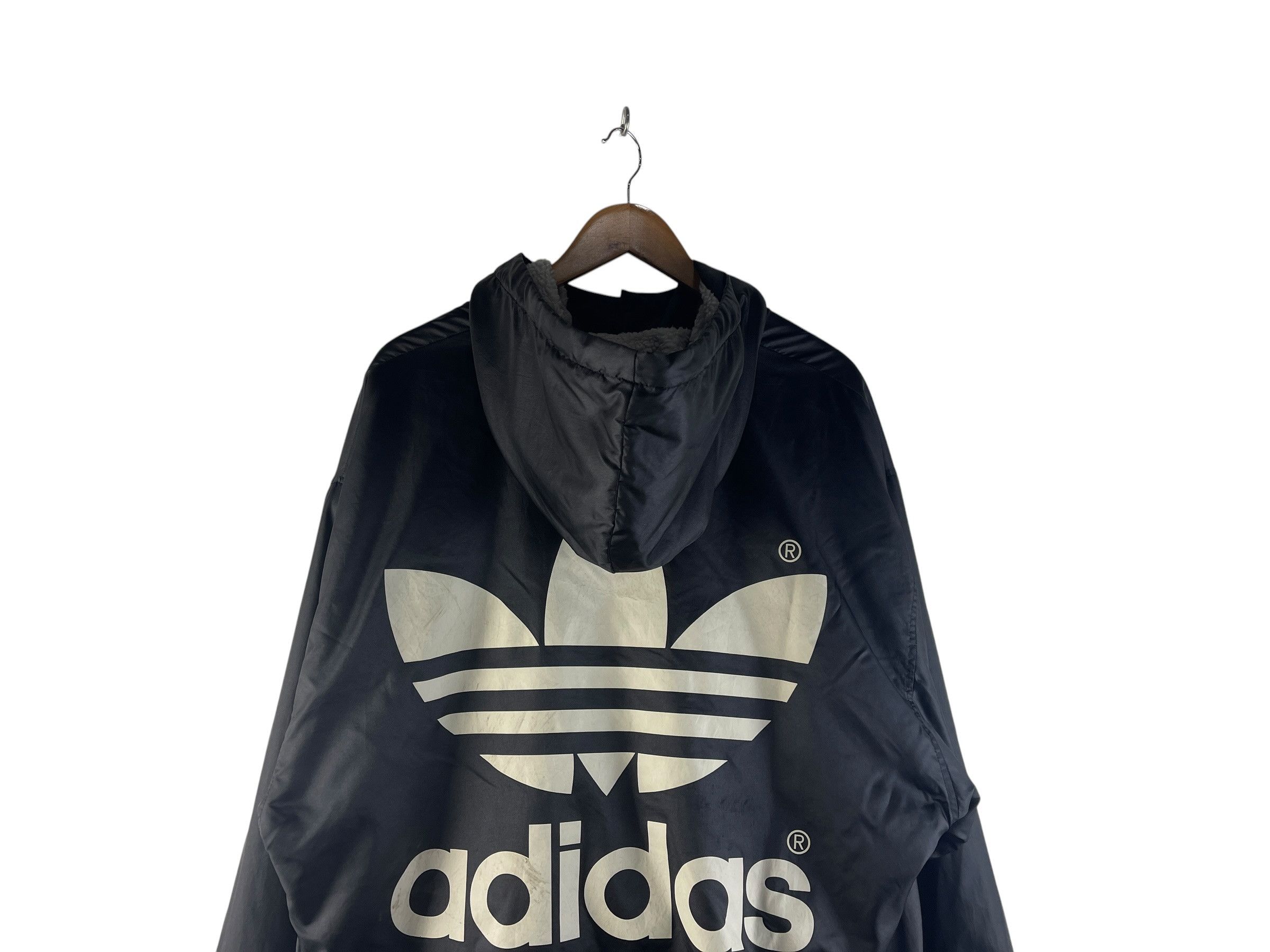 Adidas Vintage 90s Adidas Trefoil Fleece Lined Hooded Jacket Size US L / EU 52-54 / 3 - 10 Thumbnail
