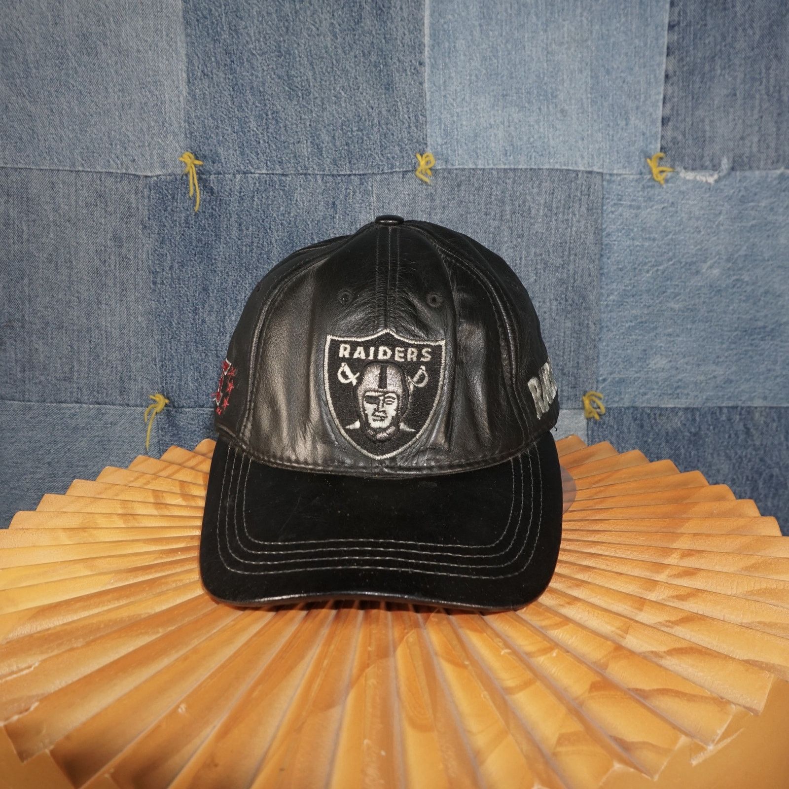 NFL OSFA - Vintage / Y2K Leather NFL Raiders Football Team Hat Size ONE SIZE - 1 Thumbnail
