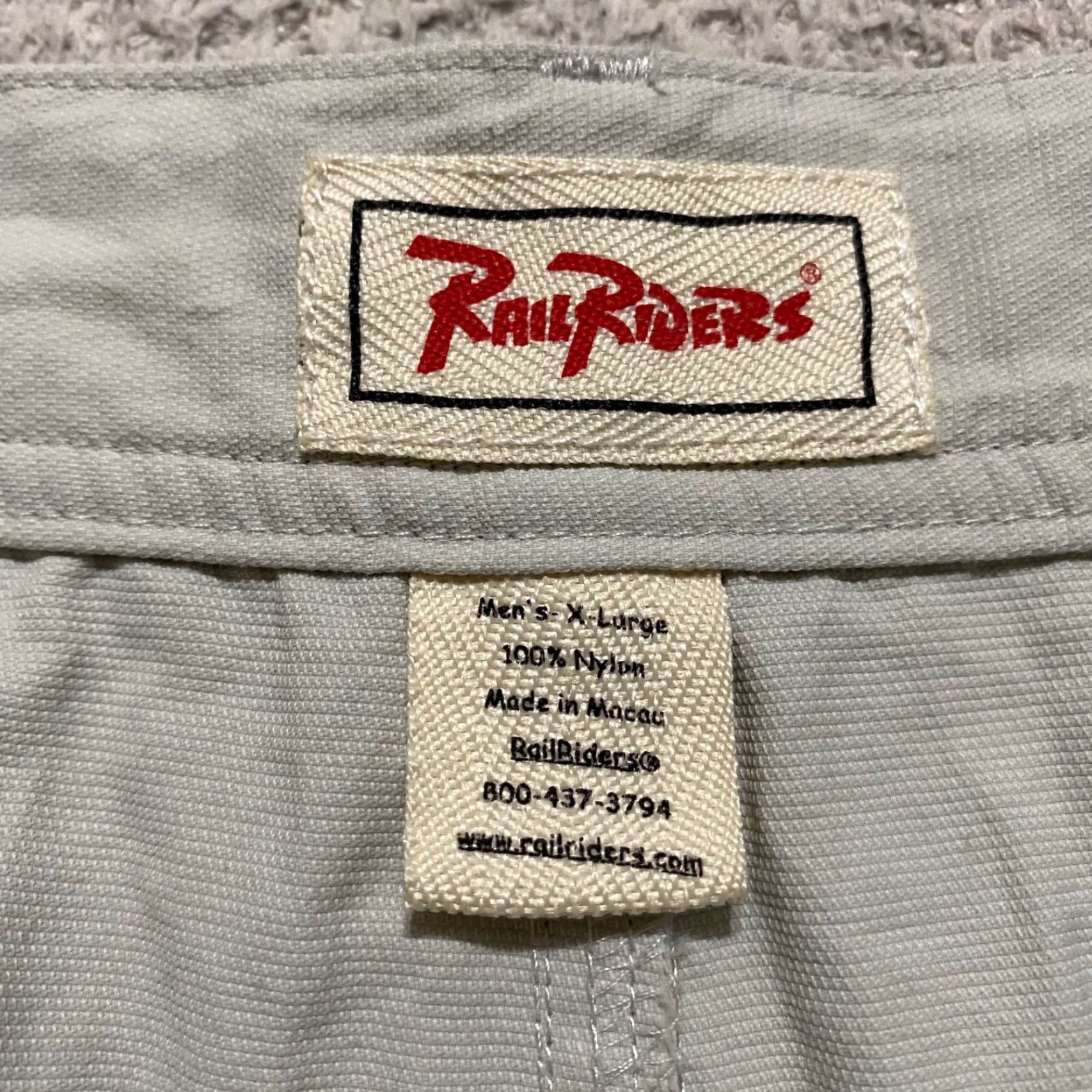 Vintage Riders Rail Riders Mens XL Pants Beige Relaxed Straight Chino Nylon Outdoor Casual Travel Pockets Logo Button Size US 36 / EU 52 - 3 Thumbnail