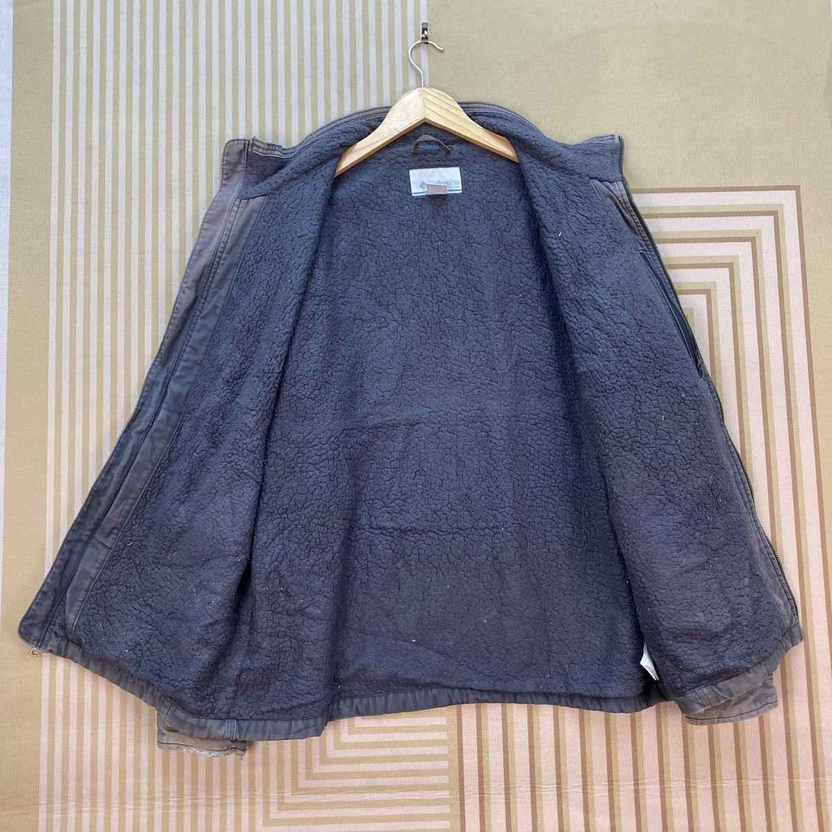 Japanese Brand 🫶Vintage Distressed Columbia Shearling Blanket Jacket Size US M / EU 48-50 / 2 - 8 Thumbnail