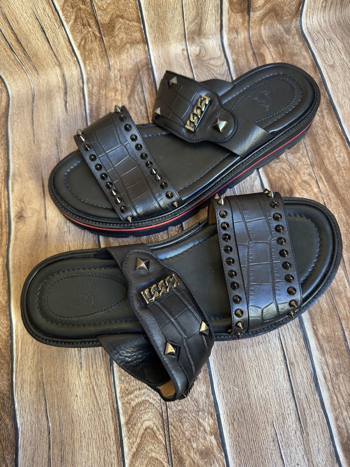 Christian Louboutin Rare Crog studded leather sandals Size US 7.5 / EU 40-41 - 11 Thumbnail