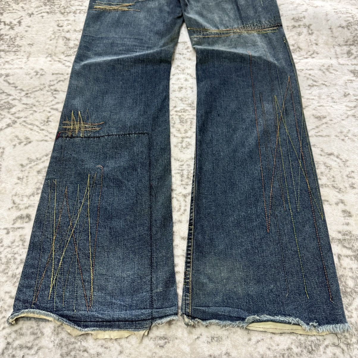 Hysteric Glamour Hysteric Glamour Boro Repaired Details Studded Flared Jeans Size US 29 - 7 Thumbnail
