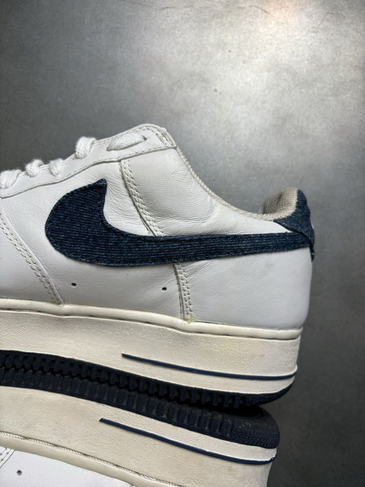 Nike × Vintage 2002 Nike Air Force 1 Denim 2000s Vintage AF1 Jeans White 10 Size US 10.5 / EU 43-44 - 5 Thumbnail