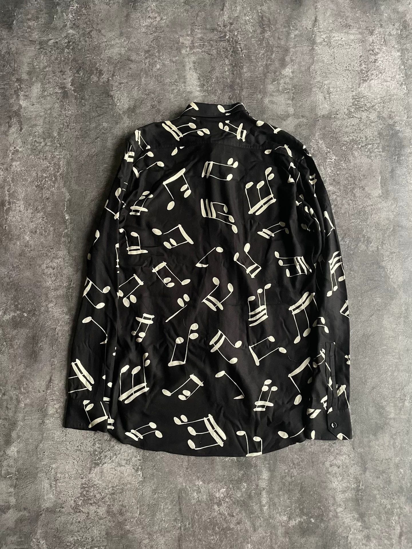 Saint Laurent Paris black music note patterned shirt. Size US L / EU 52-54 / 3 - 2 Thumbnail