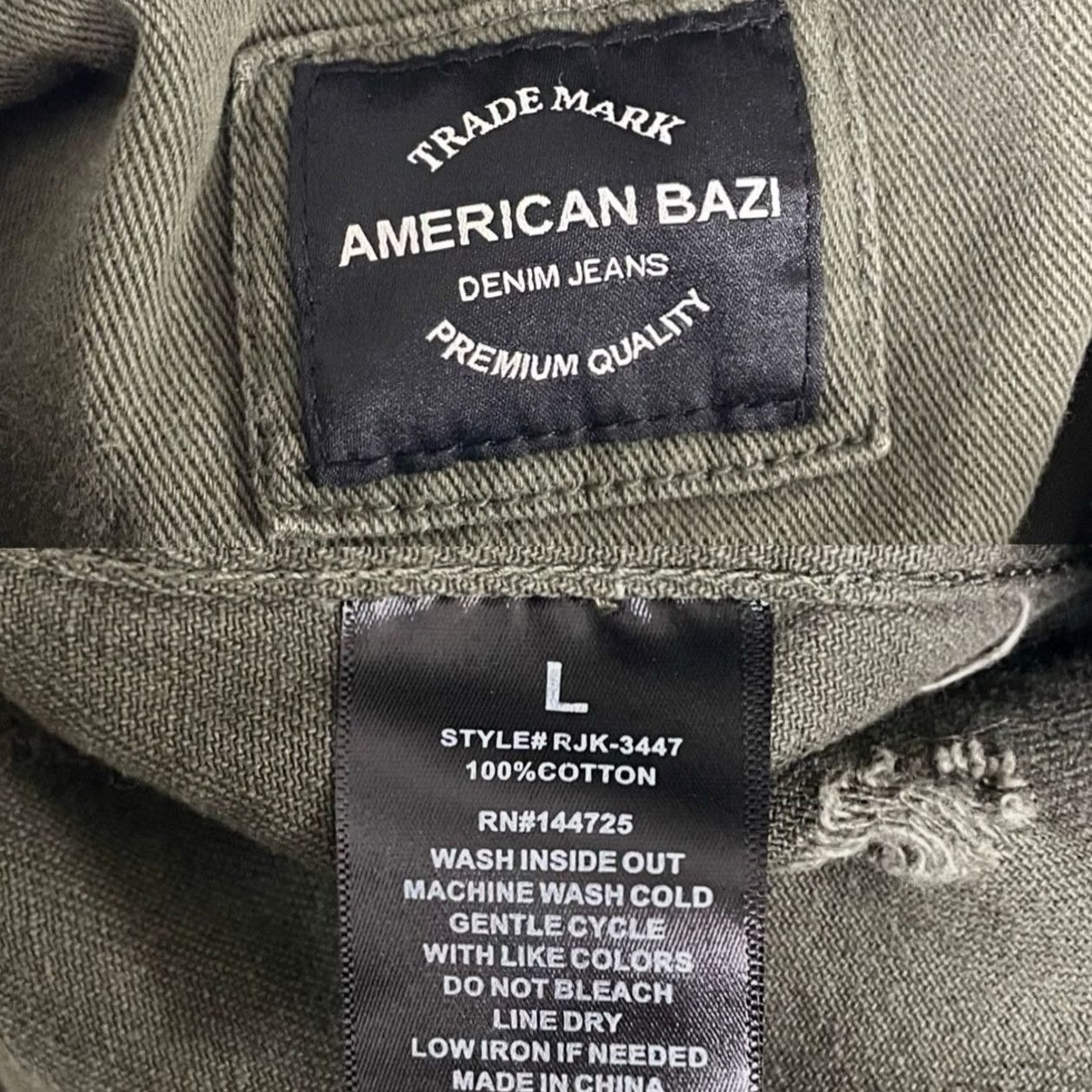Olive VINTAGE American Bazi Women Olive Green Distressed Denim Button-Up Shacket Jacket L Size L / US 10 / IT 46 - 4 Thumbnail