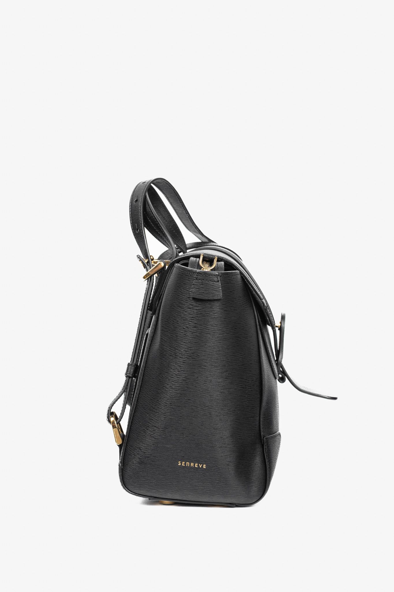 Other Senreve Midi Maestra Black Textured-Leather Backpack Size ONE SIZE - 3 Thumbnail