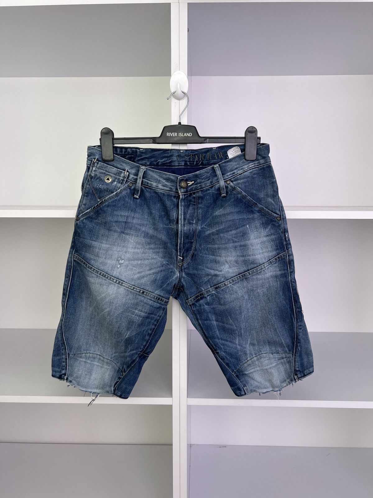 G-Star × Vintage Vintage G-Star MOTOR 5620 3D TAPERED EMBRO SHORTS Size US 32 / EU 48 - 3 Thumbnail
