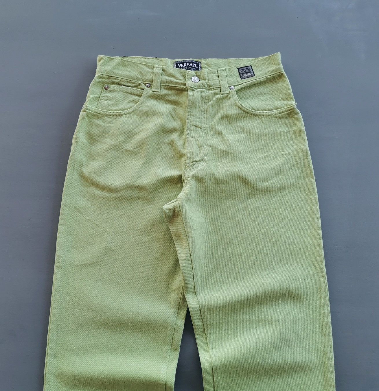 Versace Apple Green Vintage Versace Jeans Couture Size US 32 / EU 48 - 2 Thumbnail
