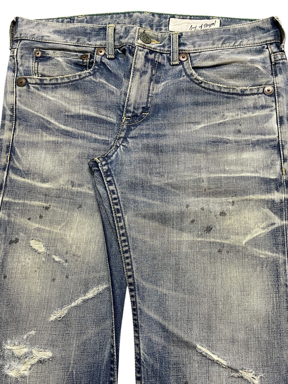 14th Addiction Vintage Japanese Brand Blue Faded Wash Distress Loose Jeans Size US 32 / EU 48 - 4 Thumbnail