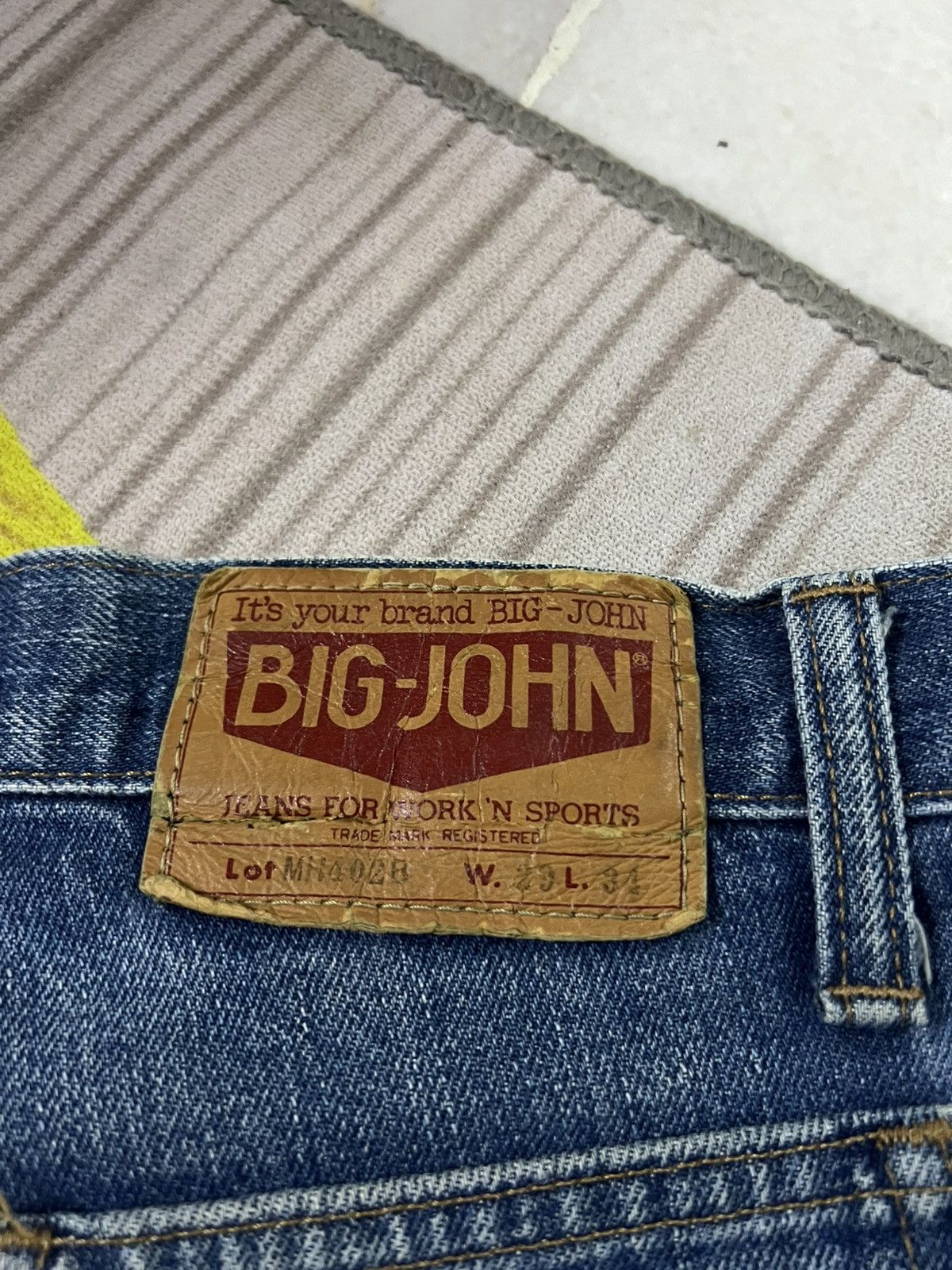 Japanese Brand 💥Flare💥Vintage Big John Bush Pants Bell Bottom Distress Jean Size US 29 - 24 Thumbnail