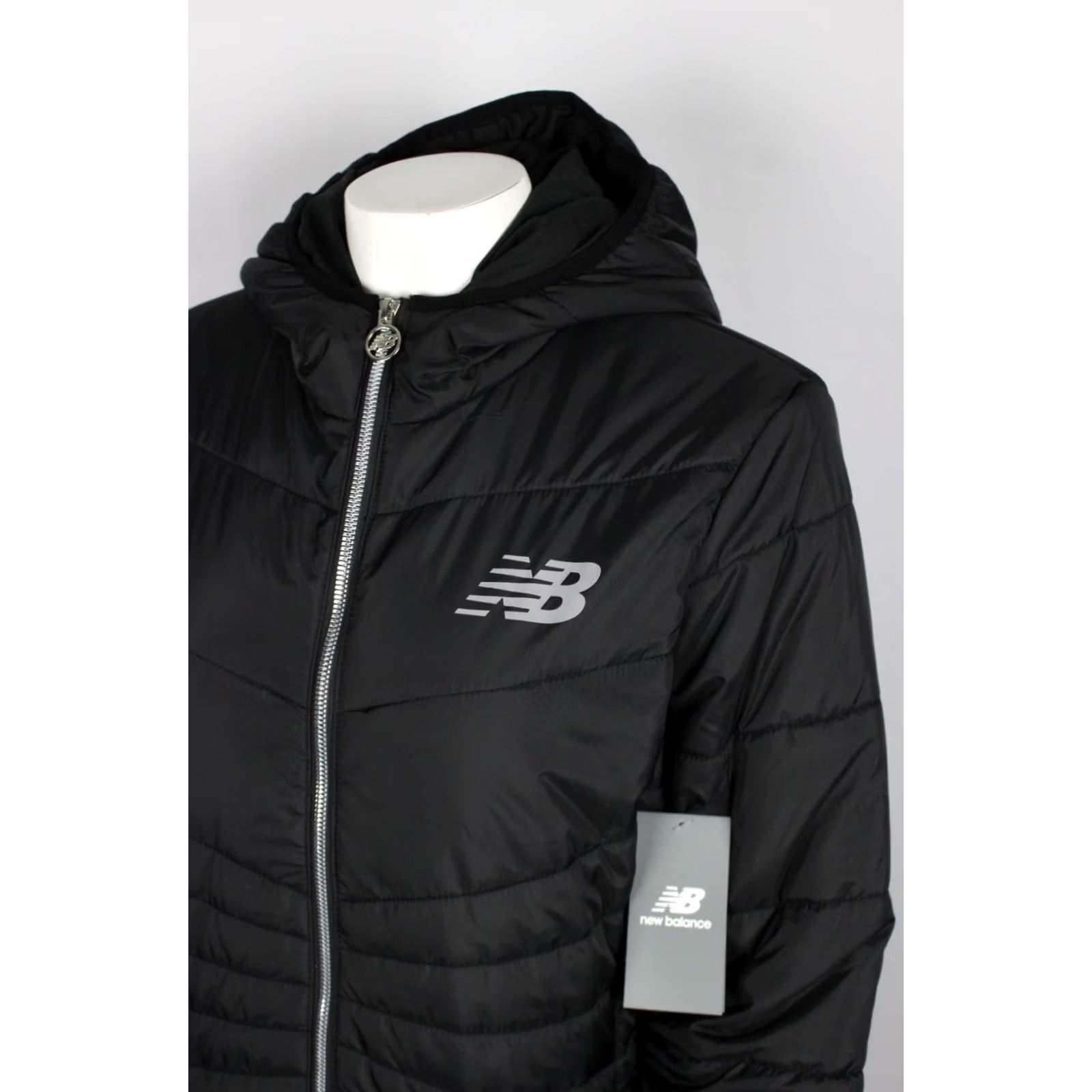 New Balance New Balance Women's Long Puffer Jacket Fleece Lined Hooded Insulated L Black Size L / US 10 / IT 46 - 3 Thumbnail