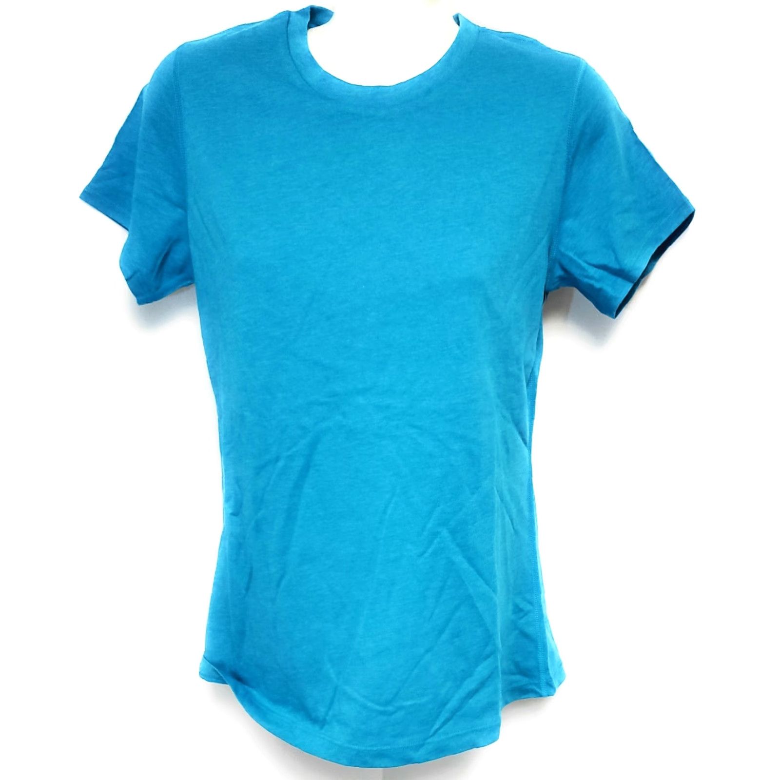 New Balance Womens New Balance Heathertech Crew Athletic Shirt T-Shirt Ocean Blue NB Dry Wicking 58% Cotton/42% Polyester Womens S XS? Size S / US 4 / IT 40 - 2 Thumbnail