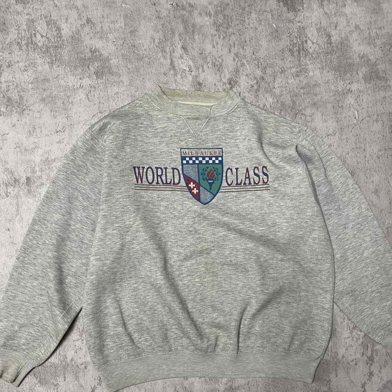 Other Grey vintage 90s sweatshirt with embroidered logo Size US L / EU 52-54 / 3 - 1 Thumbnail