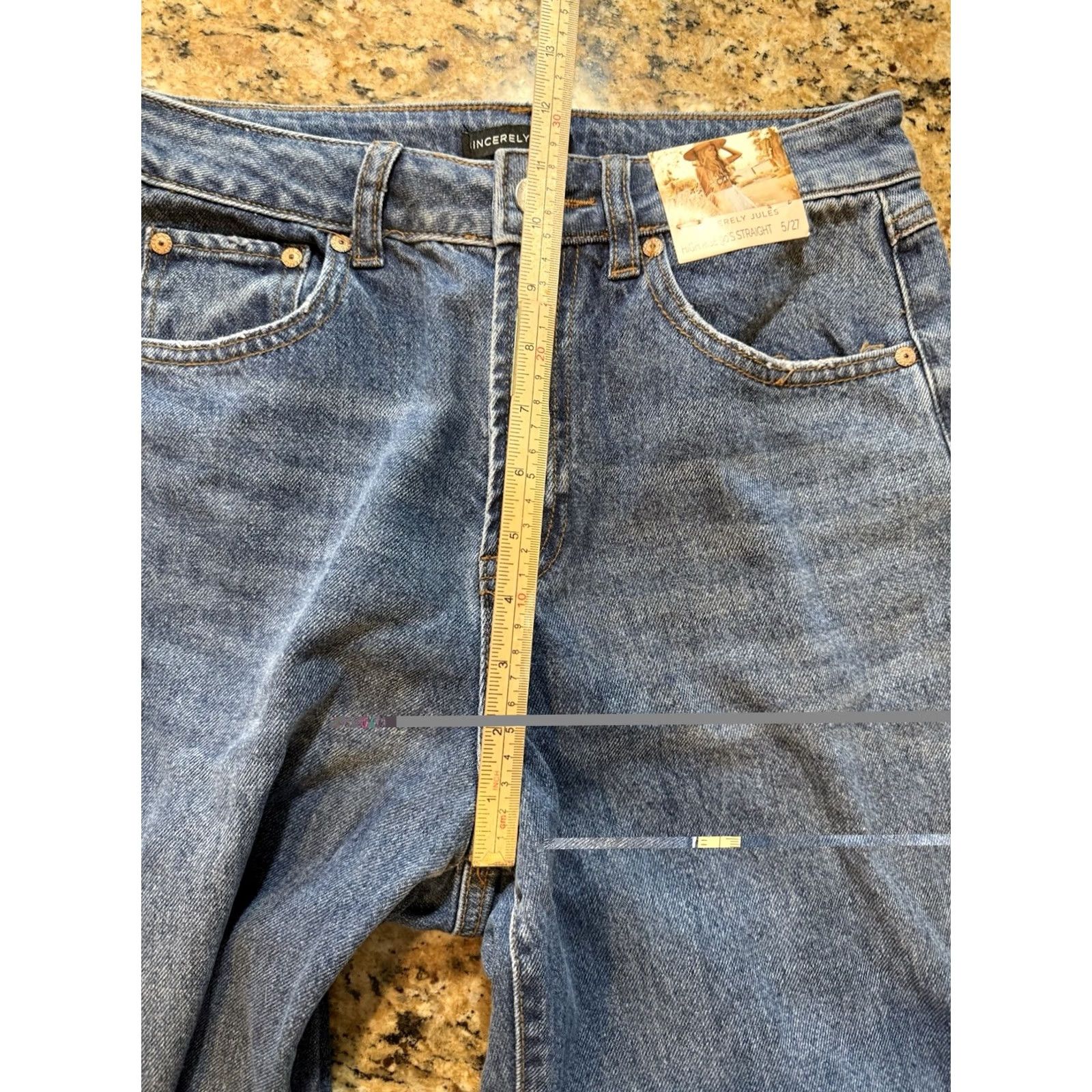 Vintage Sincerely Jules Denim Jeans High Rise 90s Straight Medium Wash Sz 5 /27 Women Jeans Boys Girls? Size 27" / US 4 / IT 40 - 6 Thumbnail