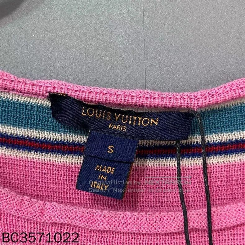 Louis Vuitton Louis Vuitton Pink striped crewneck sweater Size S / US 4 / IT 40 - 4 Thumbnail