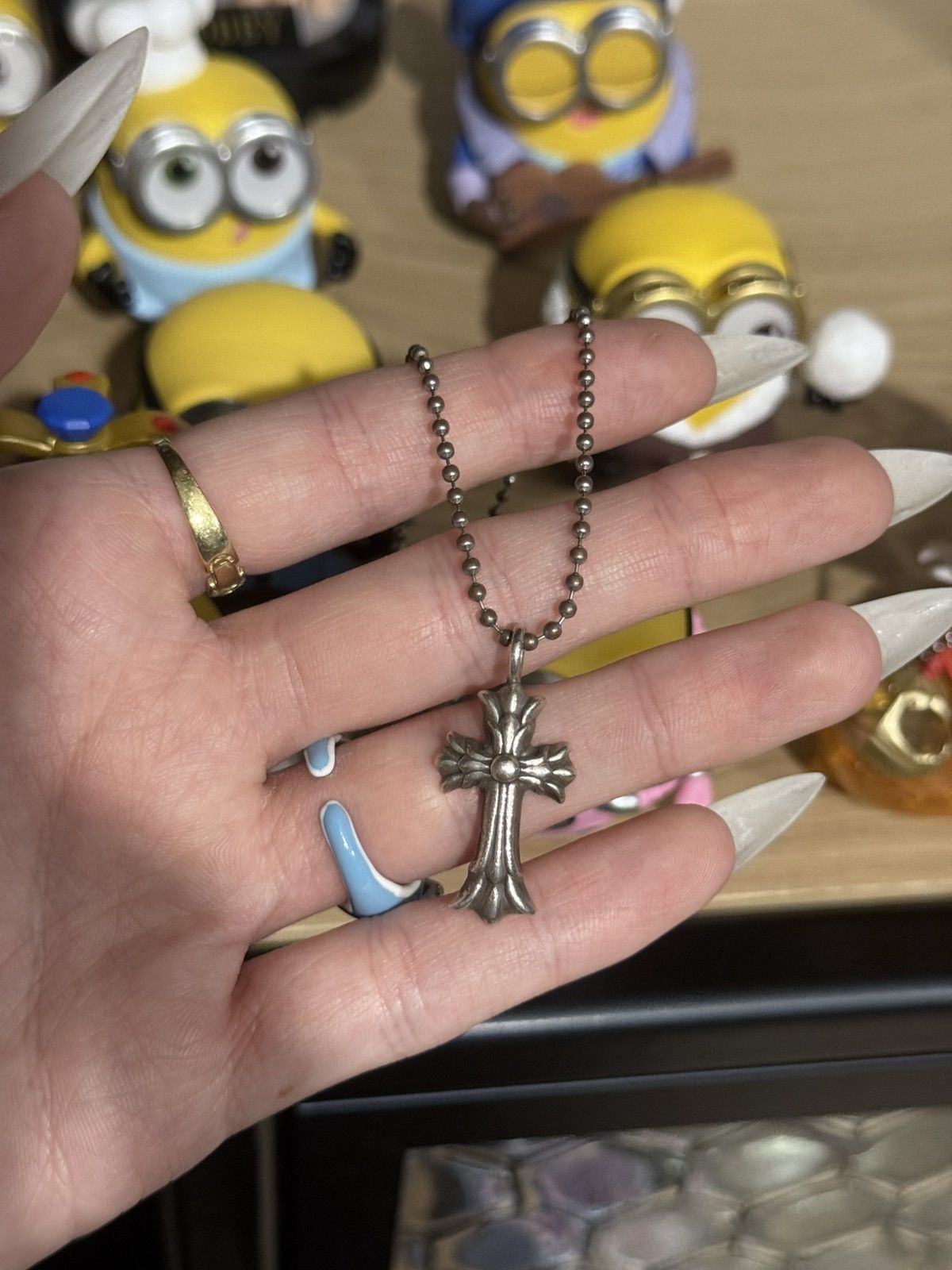 chrome hearts double cross pendant