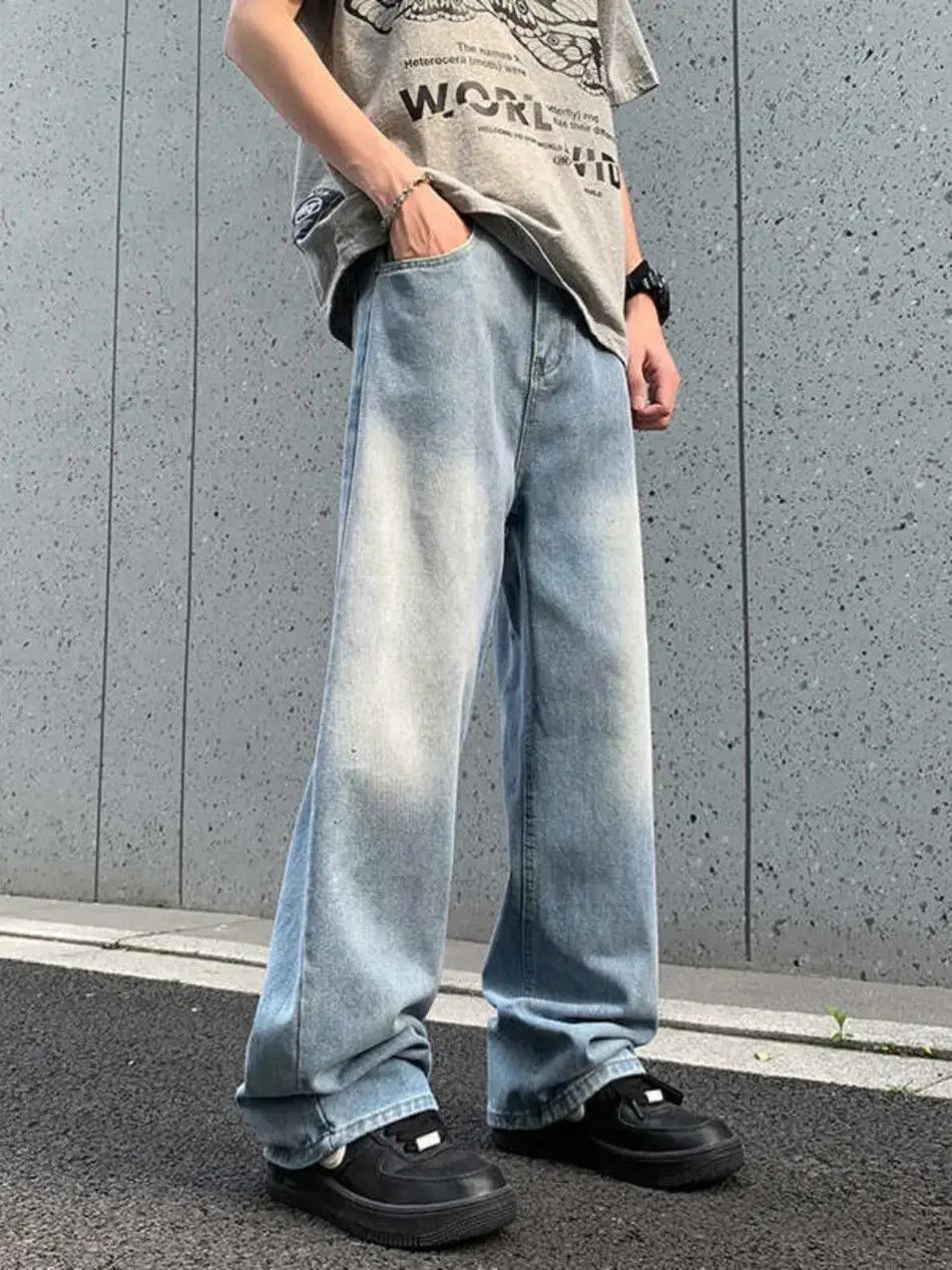 Loose vintage straight leg wide leg jeans