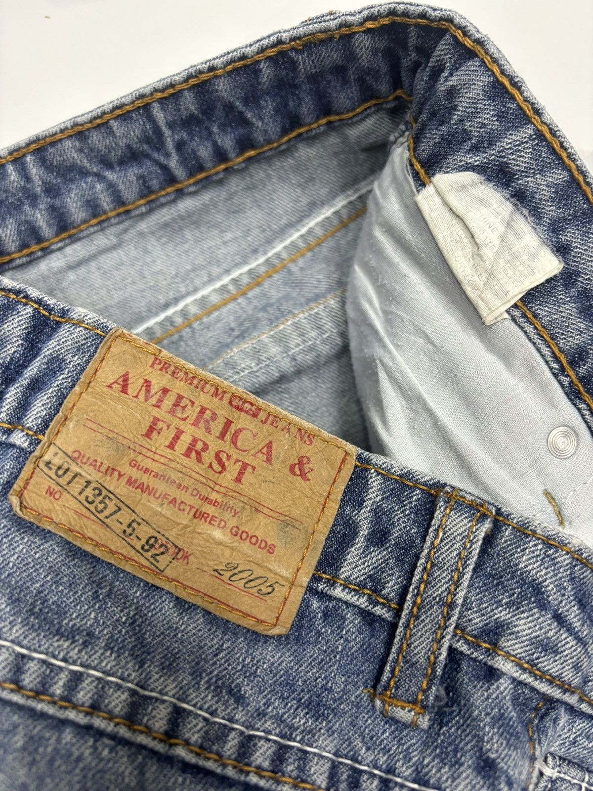 If Six Was Nine FLARE💥90s Flare Twist Denim America & First Distress Jeans Size US 33 - 10 Thumbnail