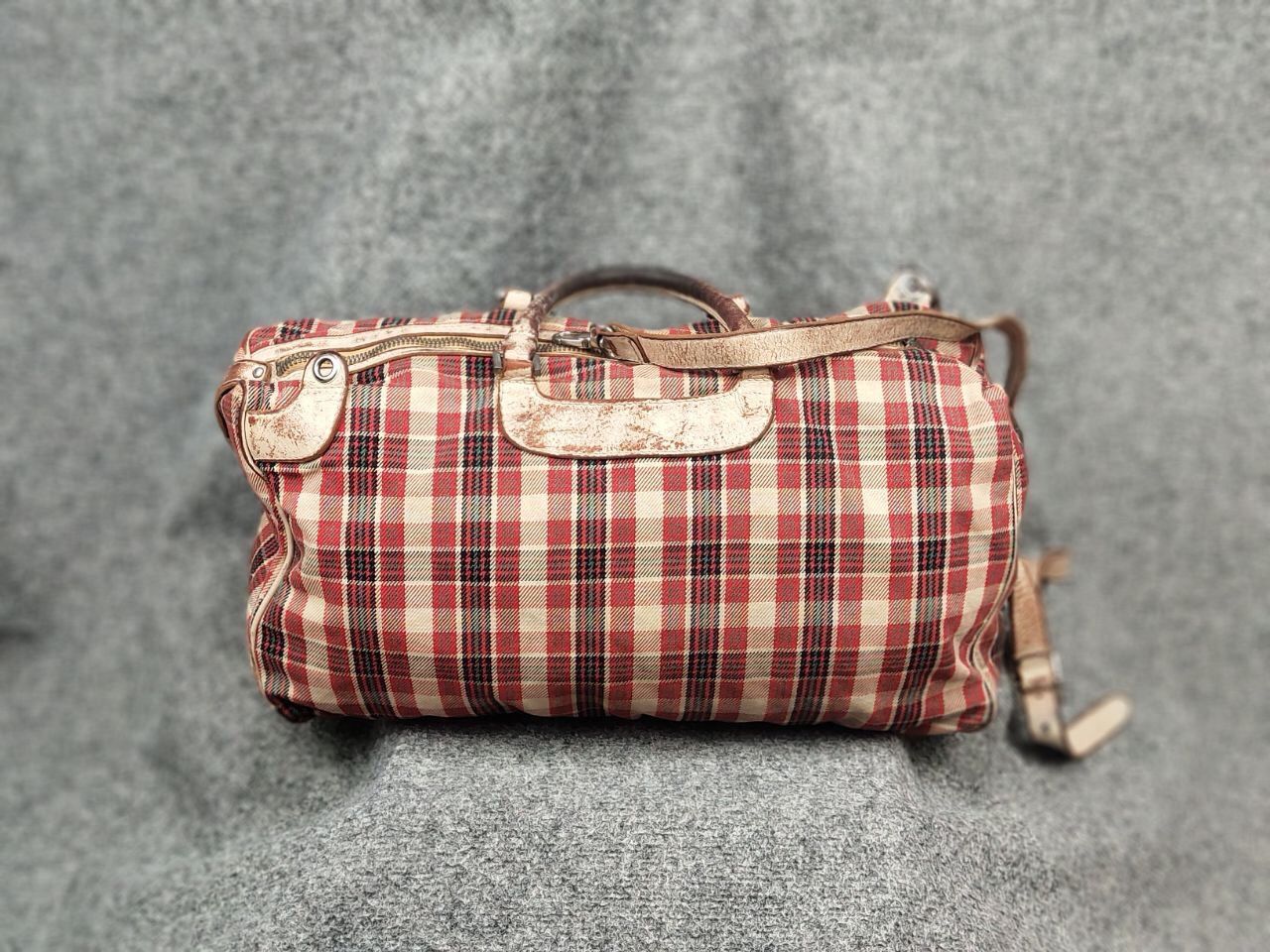 numero 10 Numero 10 Design Monzeglio tartan travel Canvas Leather Bag Size ONE SIZE - 8 Thumbnail