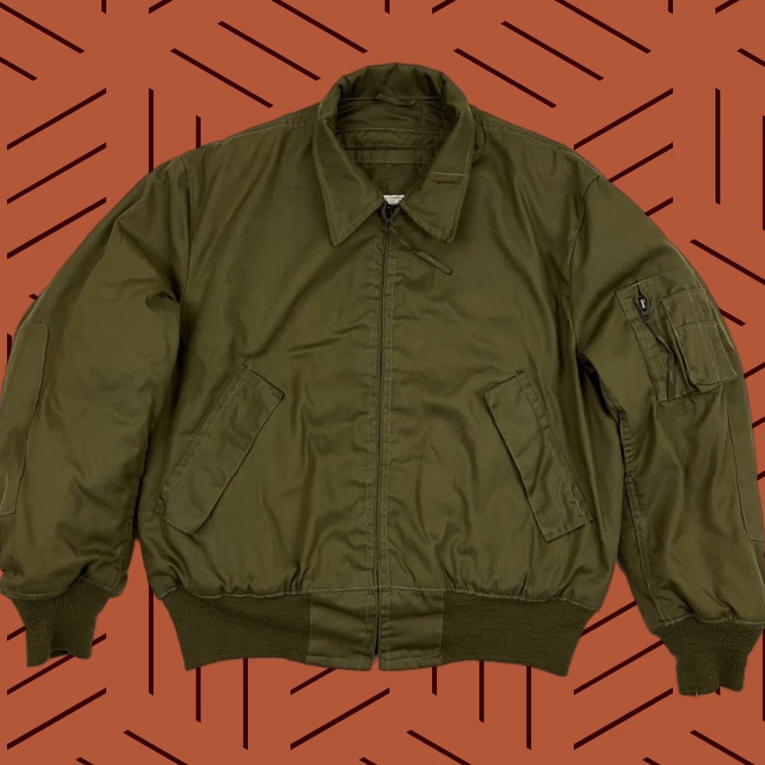 Vintage VTG Isratex Jacket Men Large Green Army Flight Aramid 1991 Size US L / EU 52-54 / 3 - 1 Thumbnail