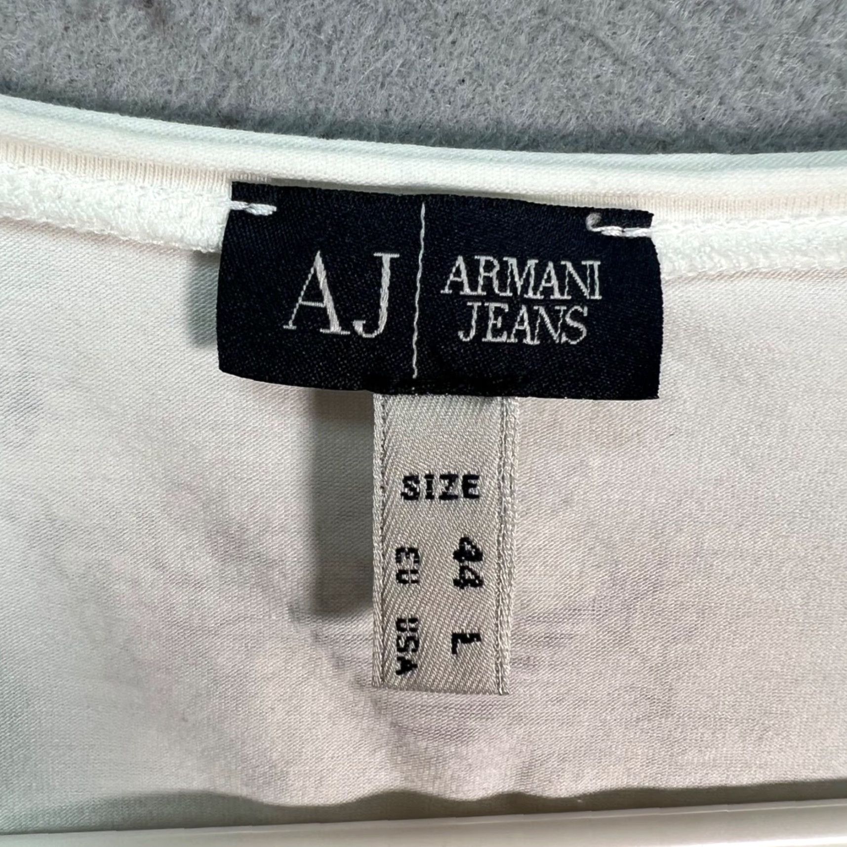 Vintage Armani Jeans Womens T-Shirt White Mela Mon Amour Graphic Tee Size L Size L / US 10 / IT 46 - 3 Thumbnail
