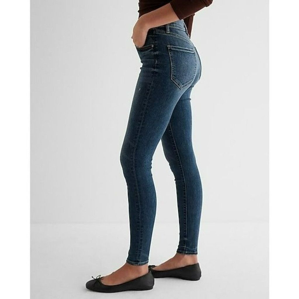 Express Express Mid Rise Skinny Jeans Medium Wash Stretch 4 S NWT Size 27" / US 4 / IT 40 - 15 Thumbnail