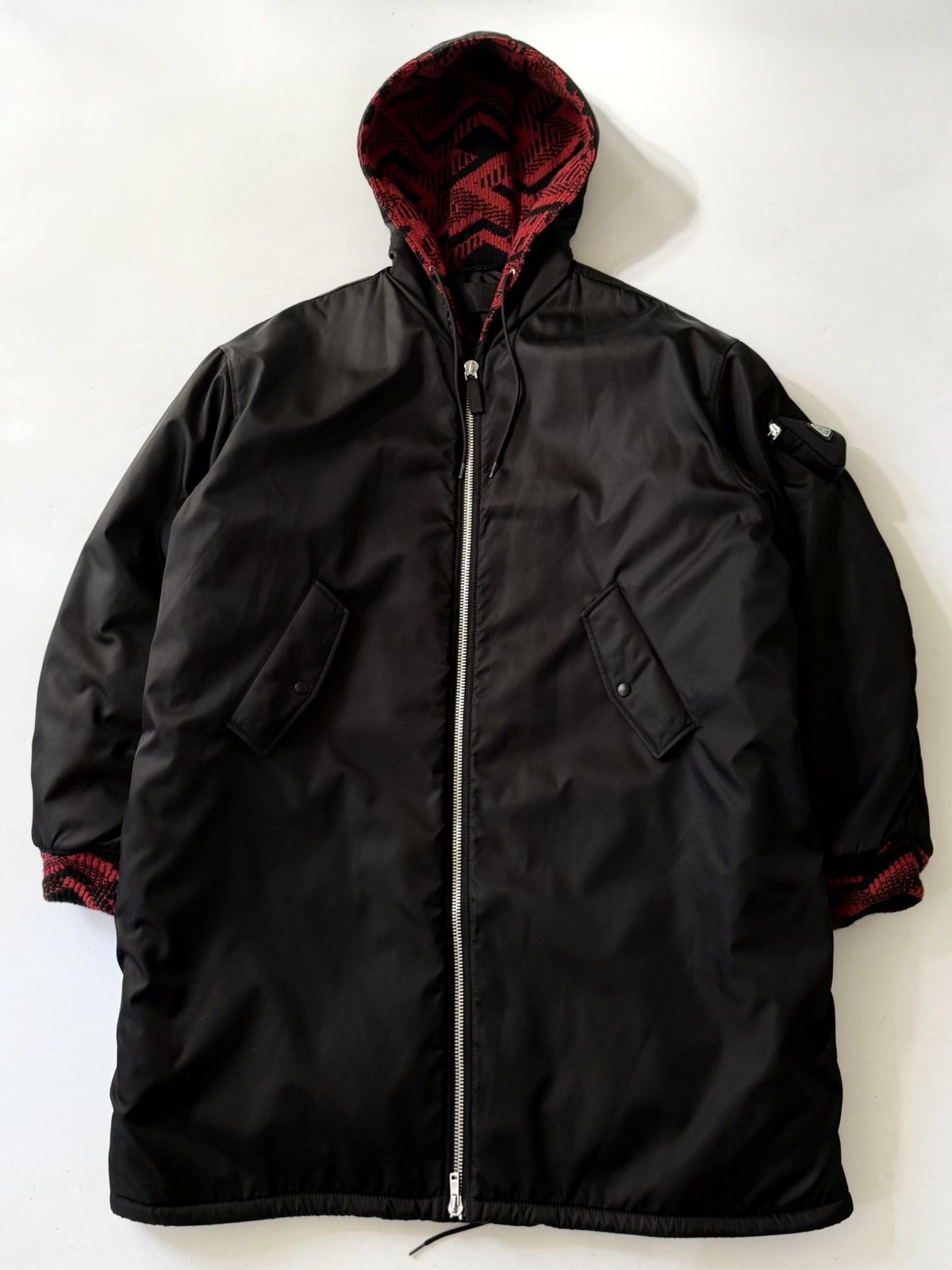 Prada F/W21 Runway by Raf Simons Re-Nylon Zip Hoodie Bomber