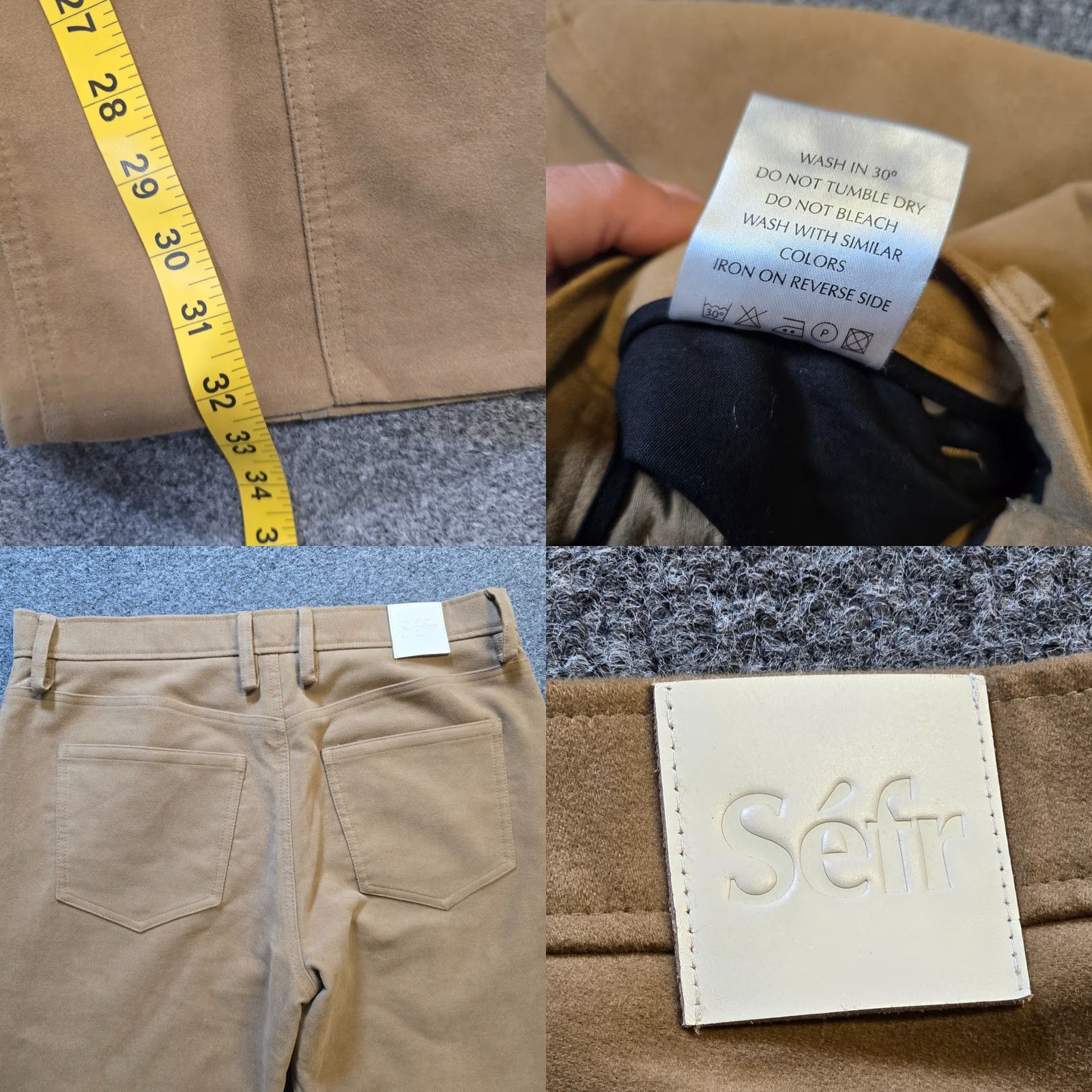 Vintage Sefr Pants Mens 32 Beige Tan Bonanza Trousers Heavy Capsule Minimalist Casual Khakis Straight Leg 33in Inseam Mens Regular Vintage No Size 24" / US 00 / IT 34 - 8 Thumbnail
