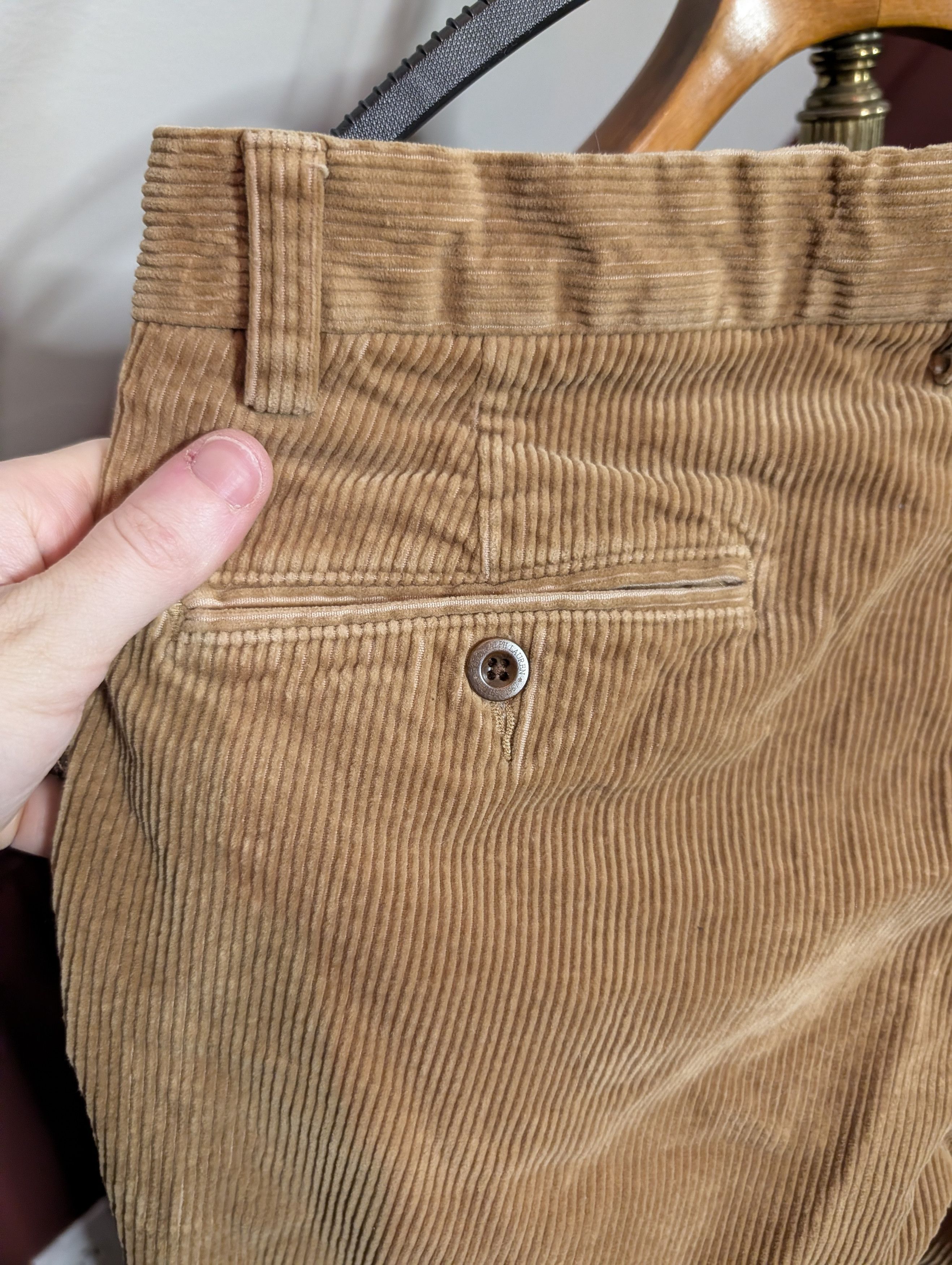 Polo Ralph Lauren Vintage tan Suffield corduroy cotton pants 31" Size US 31 - 7 Thumbnail