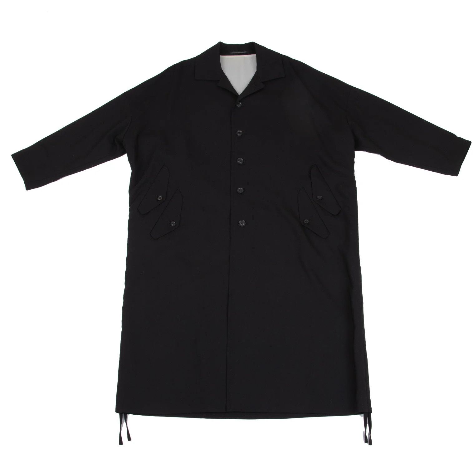 Yohji Yamamoto Yohji Yamamoto Wool Long Coat with Flap Pockets Size US S / EU 44-46 / 1 - 1 Thumbnail