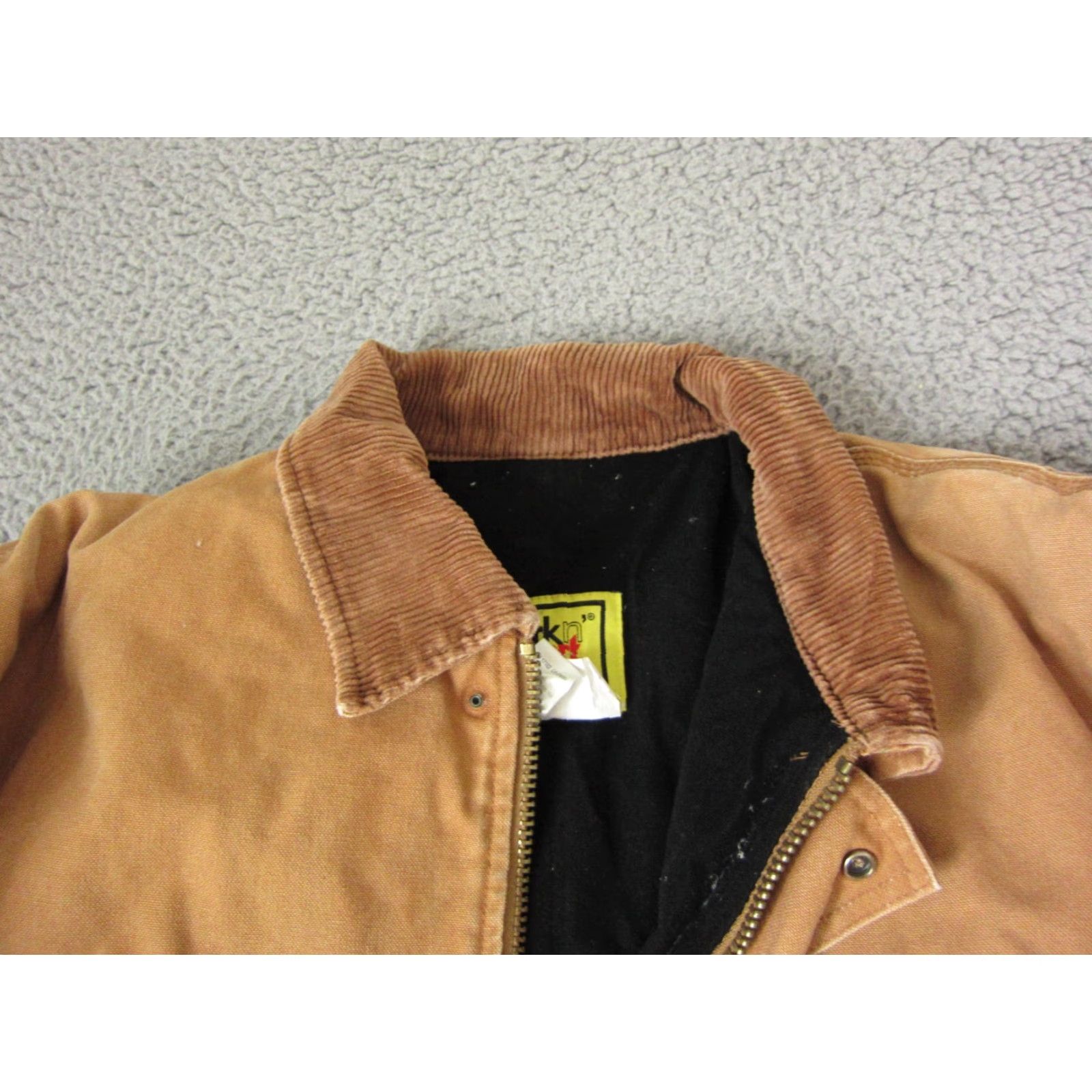 Vintage VINTAGE Work N Sport Jacket Mens XLT Brown Canvas Bomber Zip Logo 90s Workwear Mens XLT Brown Logo Jacket Size US XL / EU 56 / 4 - 4 Thumbnail