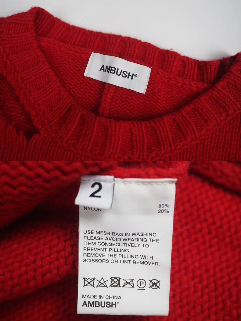 Ambush Design AMBUSH Red Ripped Knit Sweater 2503-Nextarrow Size US M / EU 48-50 / 2 - 6 Thumbnail