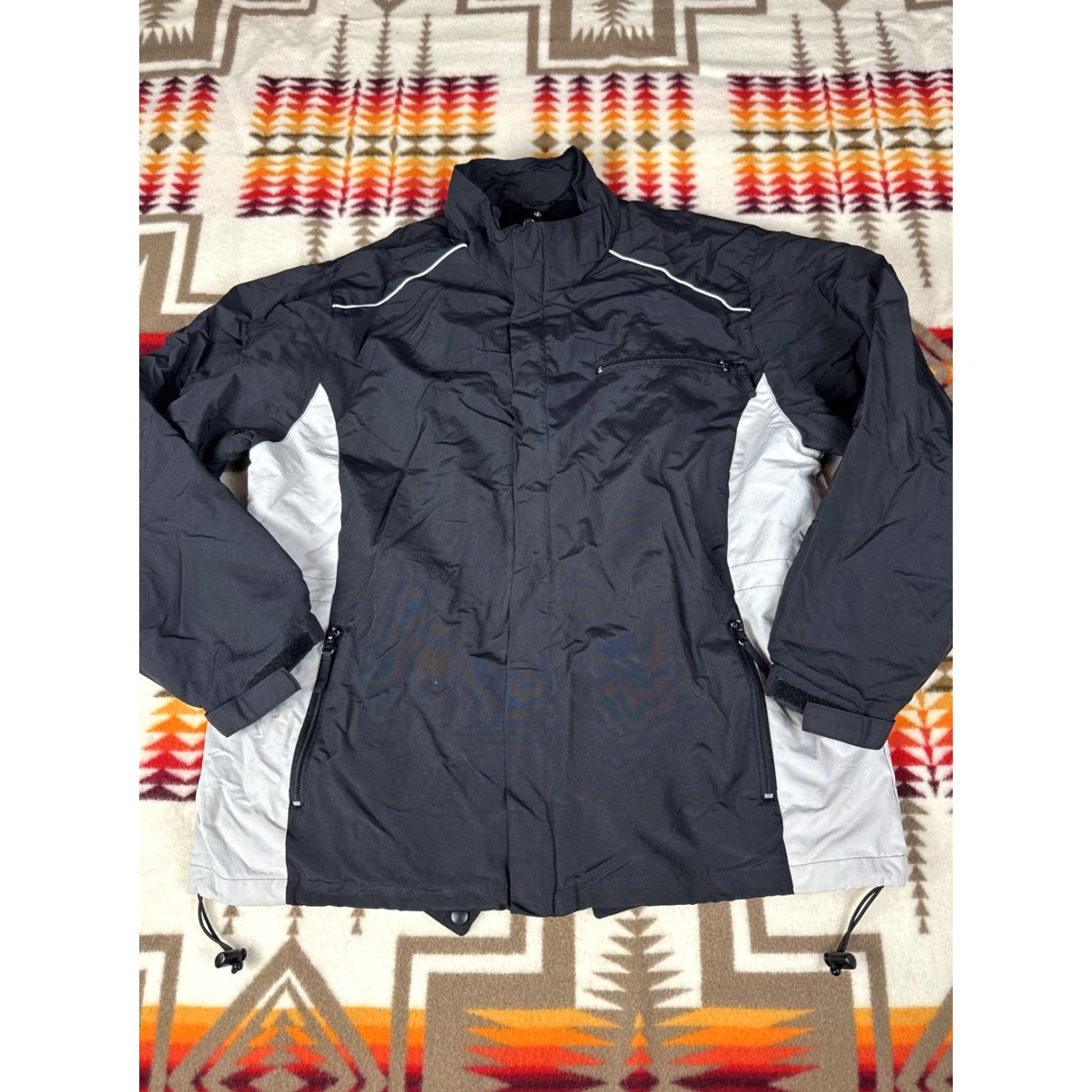 Vintage Athletech Windbreaker Jacket Mens L Black & Gray Bomber Style Men’s Regular Size Size US L / EU 52-54 / 3 - 2 Thumbnail
