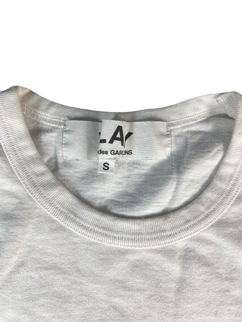 Comme des Garcons Comme des Garçons PLAY Hem Heart Tee White Red Small 2021 Size US S / EU 44-46 / 1 - 2 Thumbnail