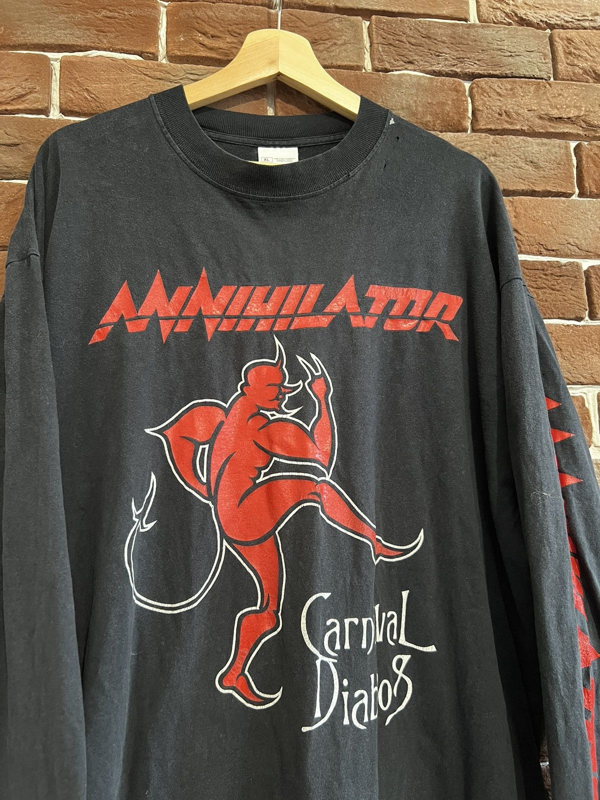 Band Tees Vintage 00s Annihilator Carnival Diablos Tour 2001 Metal Size US XL / EU 56 / 4 - 4 Thumbnail