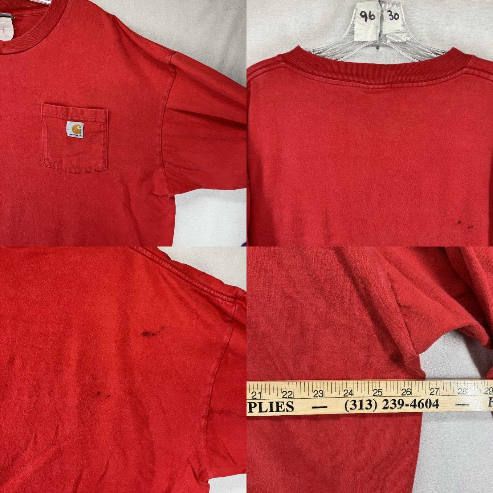 Carhartt VINTAGE Carhartt Long Sleeve T-Shirt XL Workwear Red Pocket Crew Neck Men | 2000s Grunge Outdoor Classic C Size US XL / EU 56 / 4 - 9 Thumbnail