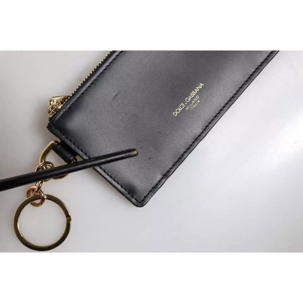 Dolce & Gabbana Dolce & Gabbana Black Calfskin Leather DG Logo Card Holder W Size ONE SIZE - 7 Thumbnail