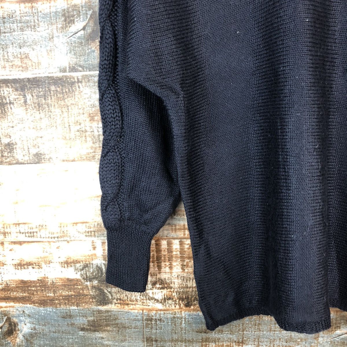 Homespun Knitwear × Japanese Brand Lautre Amont Darkblue cable Knitwear #A1798 Size M / US 6-8 / IT 42-44 - 7 Thumbnail
