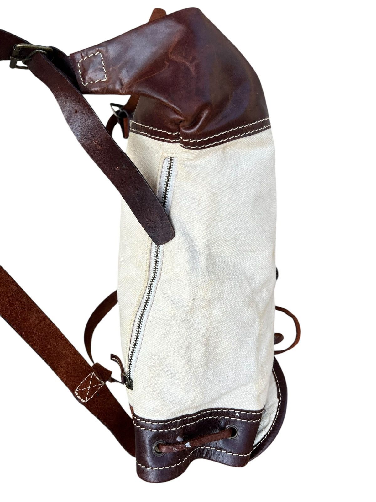 Leather Tideway Japan Muddy Stains Canvas Leather Hybrid Backpack Size ONE SIZE - 12 Thumbnail
