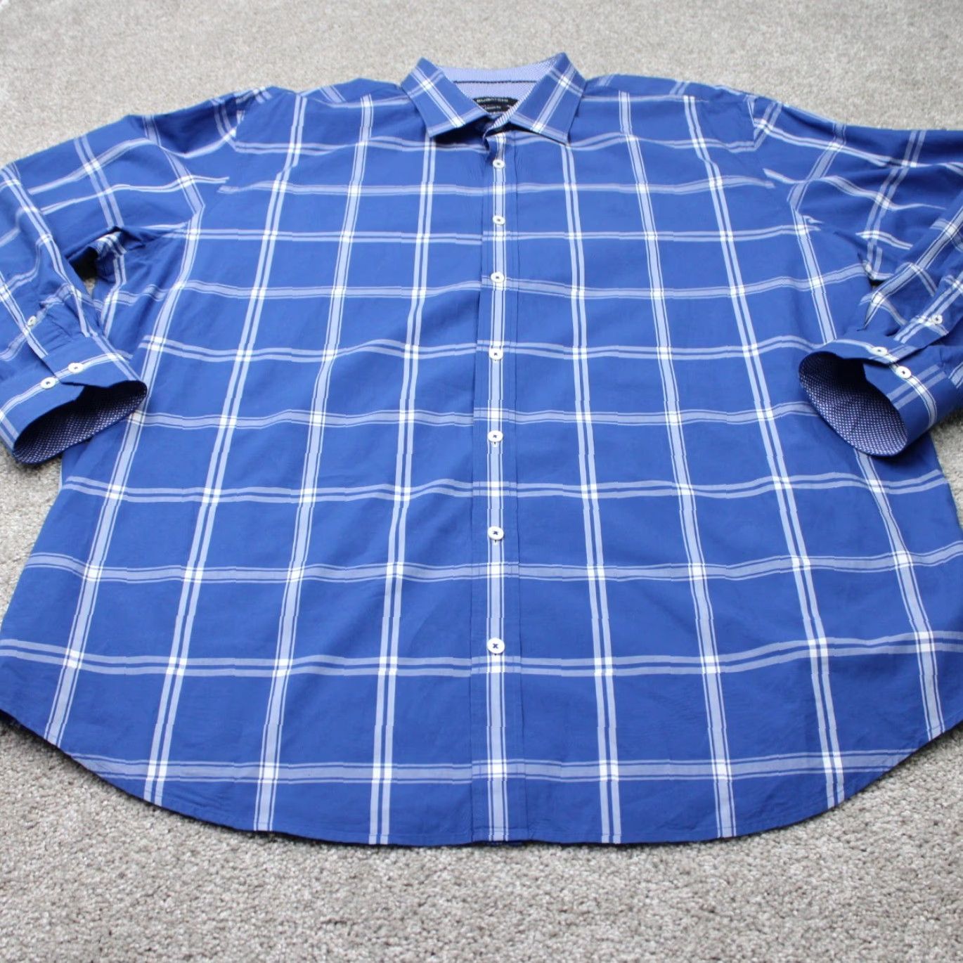 BUGATCHI Bugatchi Uomo Shirt Men 3XL Blue Classic Fit Button-Up Long Sleeve Cotton Shirt Size US XXL / EU 58 / 5 - 3 Thumbnail