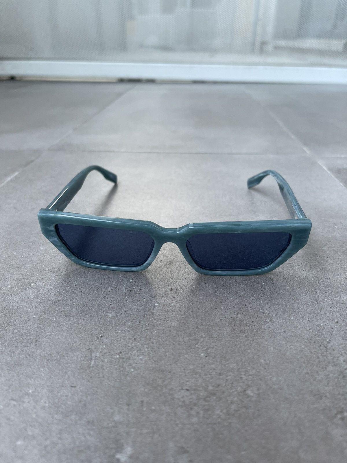 Alexander McQueen !DS! Alexander Mcqueen MQ0302S Marble Turqoise Sunglasses Size ONE SIZE - 3 Thumbnail