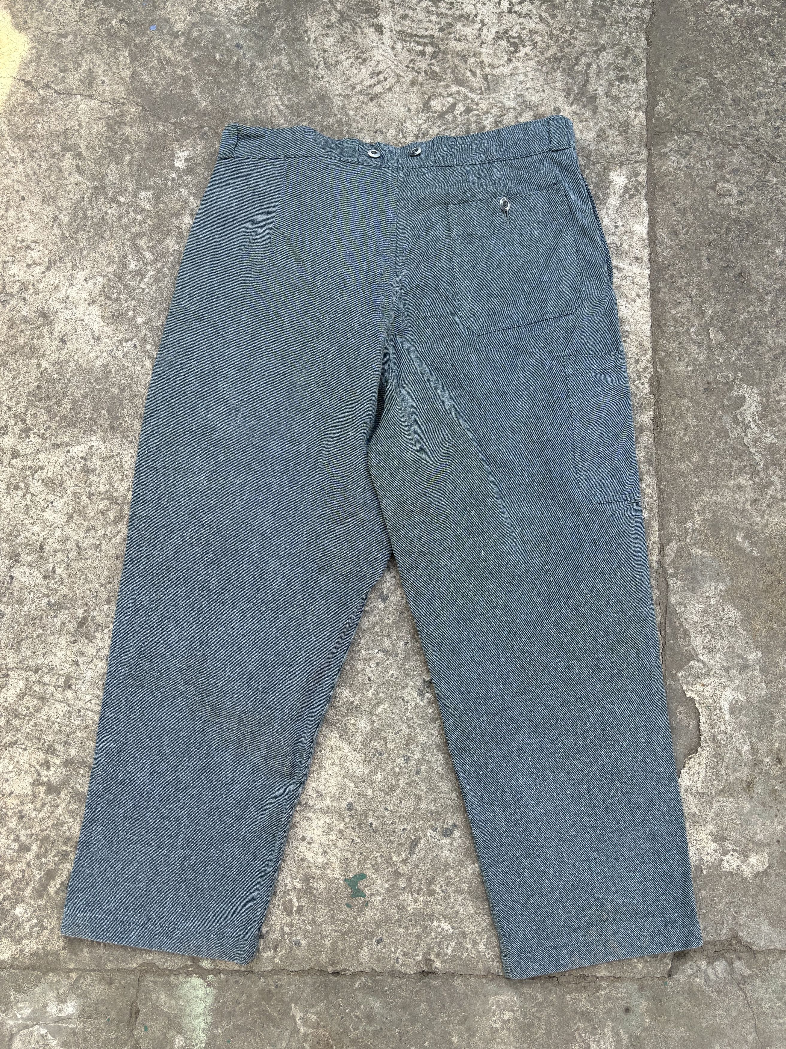 Le Laboureur Vintage 60s Swiss Army Salt n Pepper Prison Work Denim Pants Size US 36 / EU 52 - 11 Thumbnail