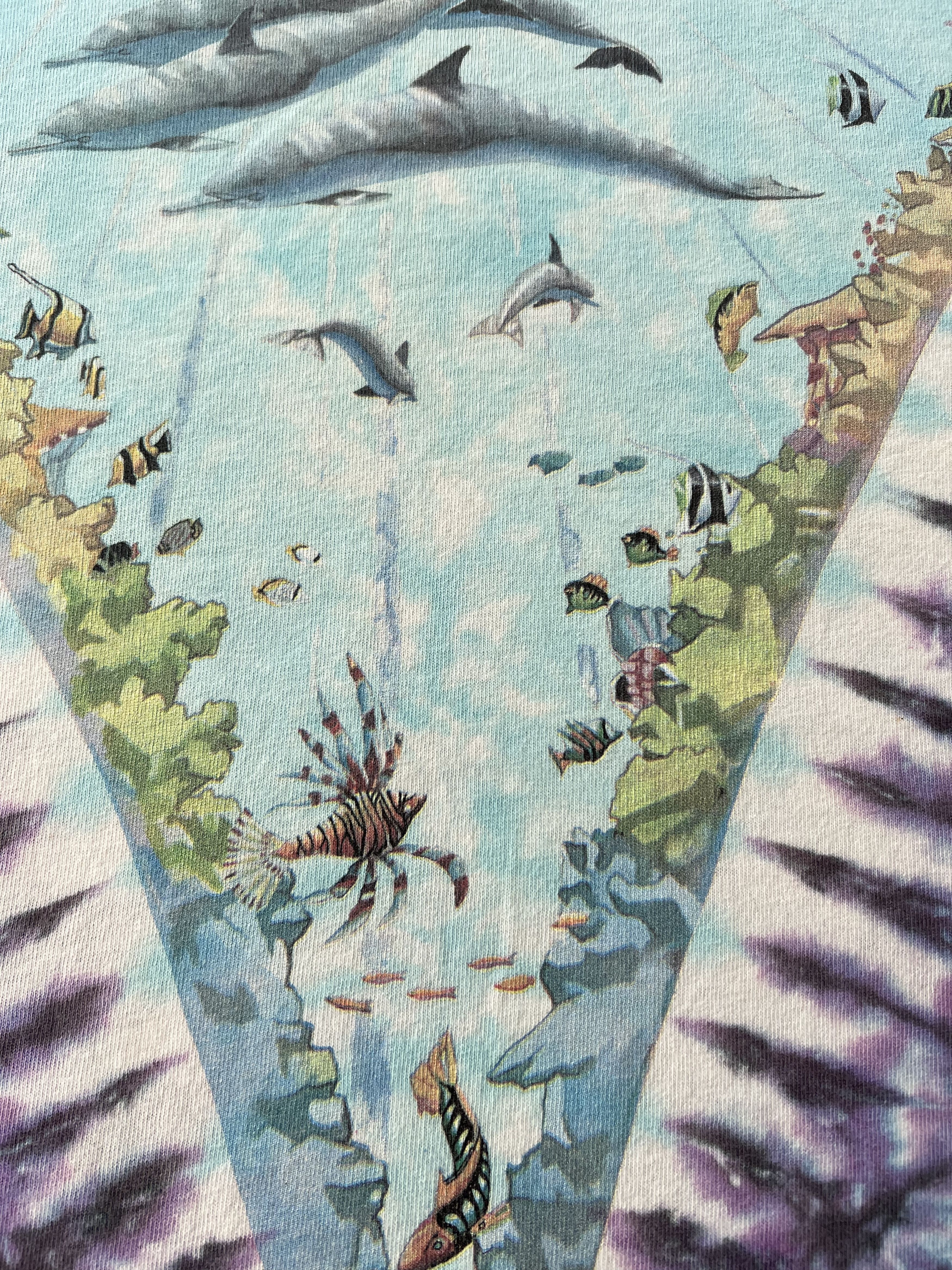 Liquid Blue Vintage 1990 Liquid Blue John Connell Ocean Dolphin T-shirt Size US XL / EU 56 / 4 - 4 Thumbnail
