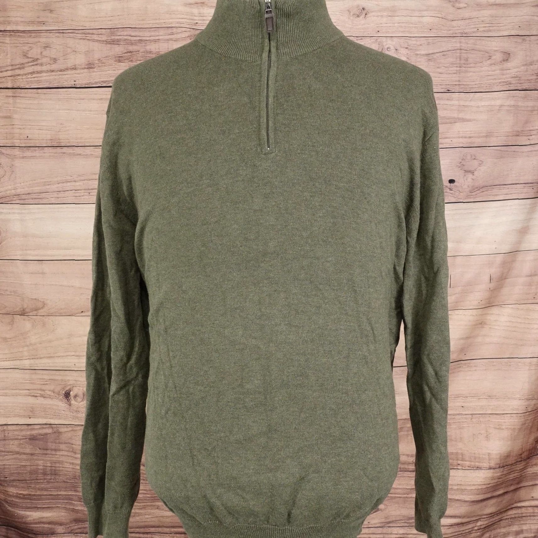 Jos. A. Bank VINTAGE Jos. A. Bank Sweater Mens 2XL Green 1/4 Zip Pima Cotton Mock Neck Signature Collection Mens Size US XXL / EU 58 / 5 - 3 Thumbnail